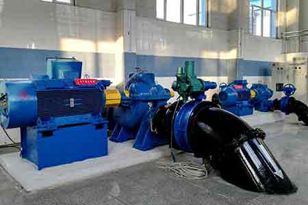 KPS系列单级双吸华体买球在沈阳砂山泵站水泵节能改造使用现场